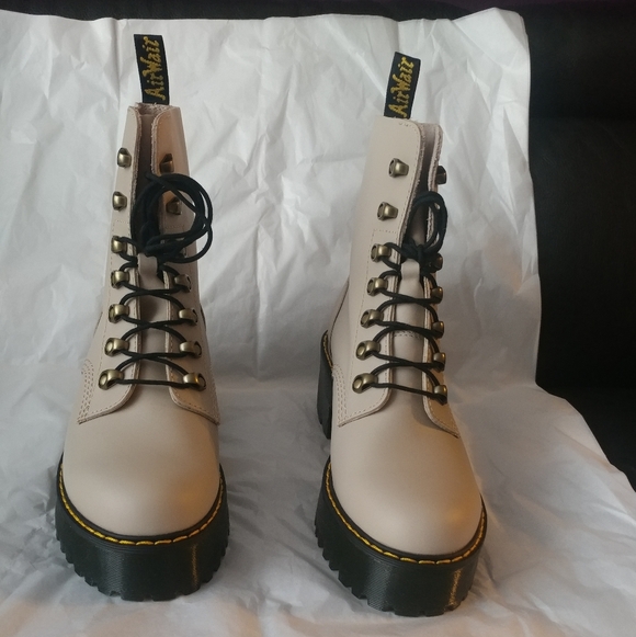 Dr. Martens "Leona" Leather Heeled Boots - Picture 5 of 13
